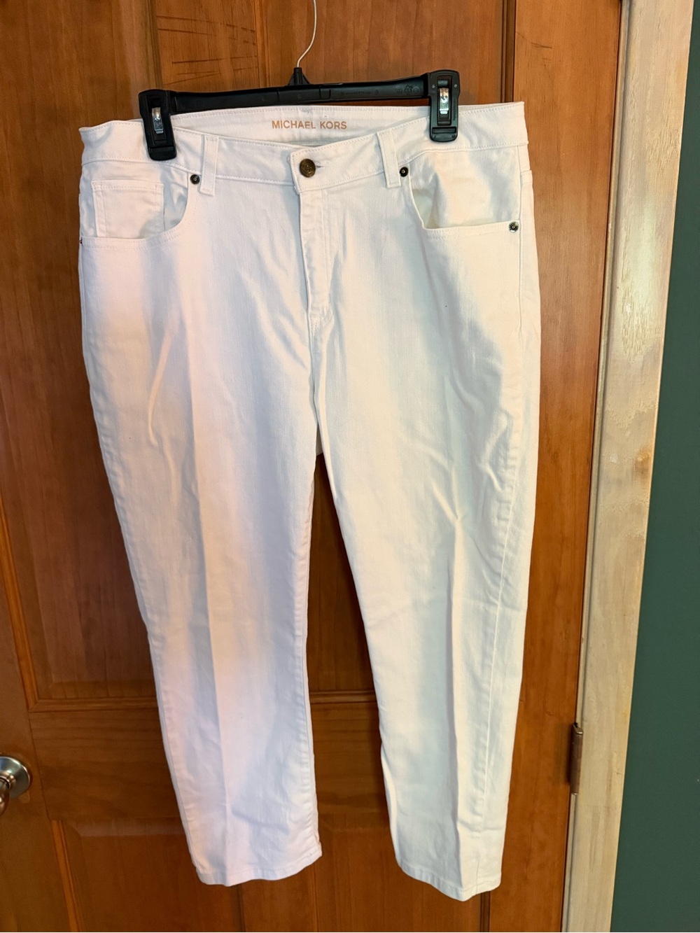 Michael Kors White Cropped Straight Jeans